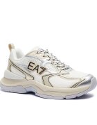 EA7 Sneakers cu adaos de piele