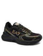 EA7 Sneakers cu adaos de piele