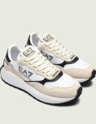 EA7 Sneakers cu adaos de piele