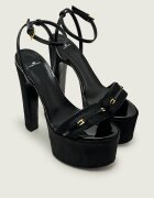 Elisabetta Franchi De piele sandale cu toc gros