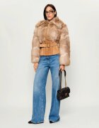 Elisabetta Franchi Geacă | Slim Fit | piele întoarsă