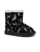 Emu Australia De piele bocanci Toddle Reflective Dino cu adaos de lână