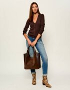 Furla Geantă shopper Dora L | zamsz cu adaos de piele
