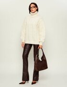 Furla Hobo Lara | piele întoarsă cu adaos de piele