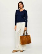 GIANNI CHIARINI De blugi geantă shopper + borsetă MAYA | piele întoarsă