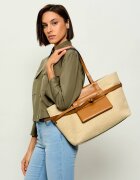 GIANNI CHIARINI Geantă shopper BELTY cu adaos de piele