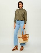 GIANNI CHIARINI Geantă shopper BELTY cu adaos de piele