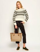 GIANNI CHIARINI Geantă shopper + borsetă cu adaos de piele