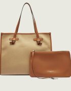 GIANNI CHIARINI Geantă shopper + borsetă cu adaos de piele