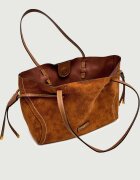 GIANNI CHIARINI Geantă shopper + borsetă VIOLETTE | piele întoarsă