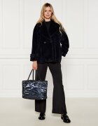 GIANNI CHIARINI Geantă shopper cu două fețe + borsetă Marcella cu adaos de piele | lână