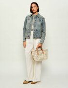 GIANNI CHIARINI Geantă shopper MASHUP cu adaos de piele