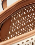 GIANNI CHIARINI Geantă shopper MASHUP cu adaos de piele