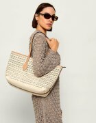 GIANNI CHIARINI Geantă shopper MASHUP cu adaos de piele