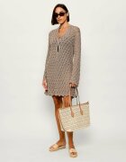 GIANNI CHIARINI Geantă shopper MASHUP cu adaos de piele