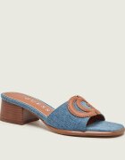 Guess De blugi șlapi cu toc gros CERINNA3 cu adaos de piele