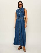 Guess De blugi șlapi cu toc gros CERINNA3 cu adaos de piele