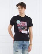 Guess Tricou SUNSET FLOWER | Slim Fit