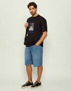 HUGO Blue De blugi pantaloni scurți Skate | Straight fit