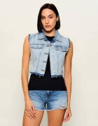 HUGO Blue De blugi vestă Garis_B | Cropped Fit