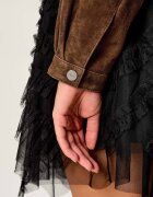 HUGO Geacă Liph | Cropped Fit | piele întoarsă