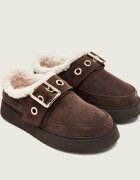Inuikii Bocanci Micro Buckle | piele întoarsă | shearling