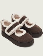 Inuikii Căptușite balerini Mary Jane | piele întoarsă | shearling