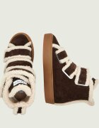 Inuikii Căptușite botine cu platformă Velcro Wedge | piele întoarsă | shearling cu adaos de lână