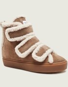 Inuikii Căptușite botine cu platformă Velcro Wedge | piele întoarsă | shearling cu adaos de lână