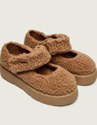 Inuikii De lână balerini Matilda M.J. Curly Mary Jane | shearling cu adaos de piele