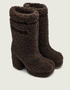 Inuikii De lână cizme cu toc CURLY HIGH cu adaos de piele | shearling