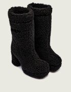 Inuikii De lână cizme cu toc Curly High cu adaos de piele | shearling