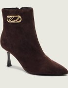 Karl Lagerfeld Botine cu toc subțire Sienna | piele întoarsă