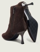 Karl Lagerfeld Botine cu toc subțire Sienna | piele întoarsă