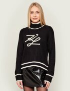 Karl Lagerfeld Guler înalt Soutache Autograph | Loose fit cu adaos de lână