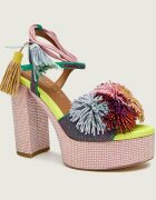 Kurt Geiger Sandale cu toc gros Pom Pom