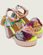 Kurt Geiger Sandale cu toc gros Pom Pom