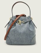 Lauren Ralph Lauren Denim geantă tip sac Blaike cu adaos de piele