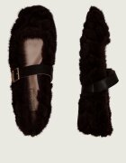 Liu Jo Balerini Brigitte 11 Mary Jane| shearling cu adaos de piele