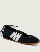 MARC JACOBS Balerini The 400 Bleeckerima Mary Jane cu adaos de piele