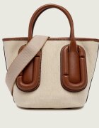 MARC JACOBS Cufăr Babe Small Tote In Canvas cu adaos de piele