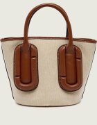 MARC JACOBS Cufăr Babe Small Tote In Canvas cu adaos de piele