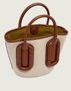 MARC JACOBS Cufăr Babe Small Tote In Canvas cu adaos de piele
