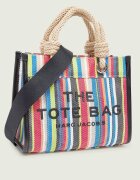 MARC JACOBS Cufăr The Stripe Mesh Small Tote Bag cu adaos de piele