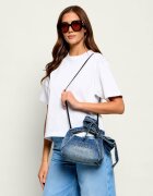 MARC JACOBS De blugi geantă pe umăr The Bow Denim Mini Sack Bag