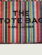 MARC JACOBS Geantă de plajă The Stripe Mesh Large Tote Bag cu adaos de piele