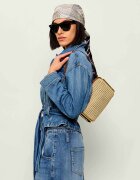 MARC JACOBS Geantă pe umăr Scene Small Shoulder Bag In Crochet cu adaos de piele