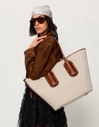 MARC JACOBS Geantă shopper Babe Tote In Canvas cu adaos de piele