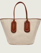 MARC JACOBS Geantă shopper Babe Tote In Canvas cu adaos de piele