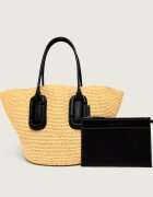 MARC JACOBS Geantă shopper + borsetă Babe Ttote In Wowen cu adaos de piele